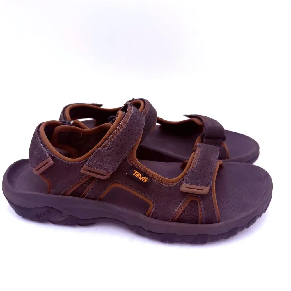 Teva Men's Brown Leather Katavi 2 Slide Sandals Size 11